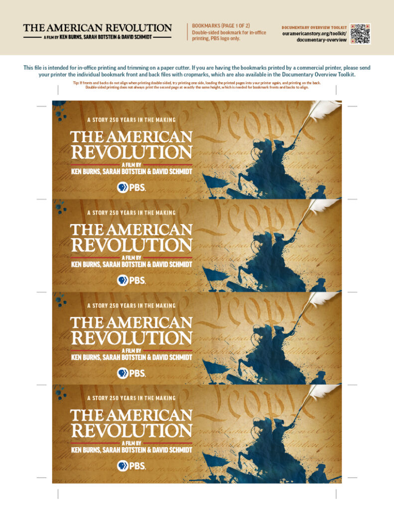 AmRev bookmarks 4-up - PBS logo only