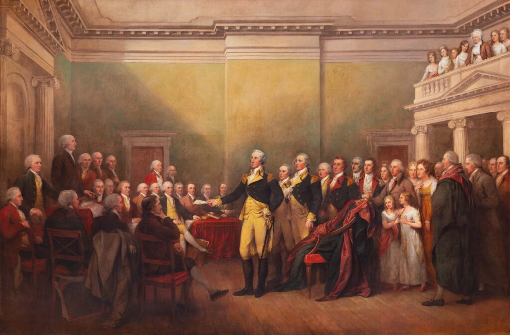 General George Washington Resigning His Commission. Painting by John Trumbull, 1826. Credit: Architect of the Capitol