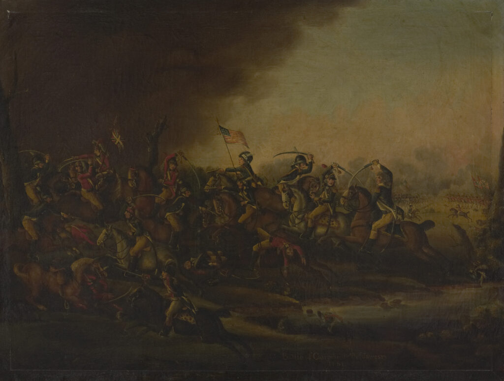 Battle of Cowpens. Painting by Frederick Kemmelmeyer, 1809. Credit: Yale University of Art.