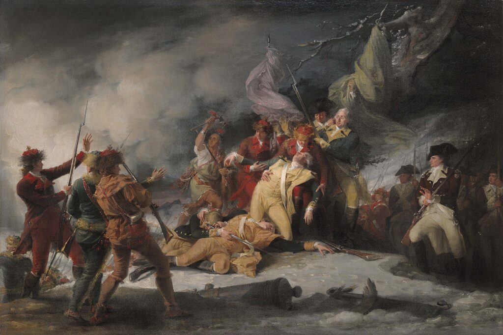 The Death of General Richard Montgomery of the Continental Army in the Attack on Quebec, 1775. Painting by John Trumbull, 1786. Credit: Yale University Art Gallery