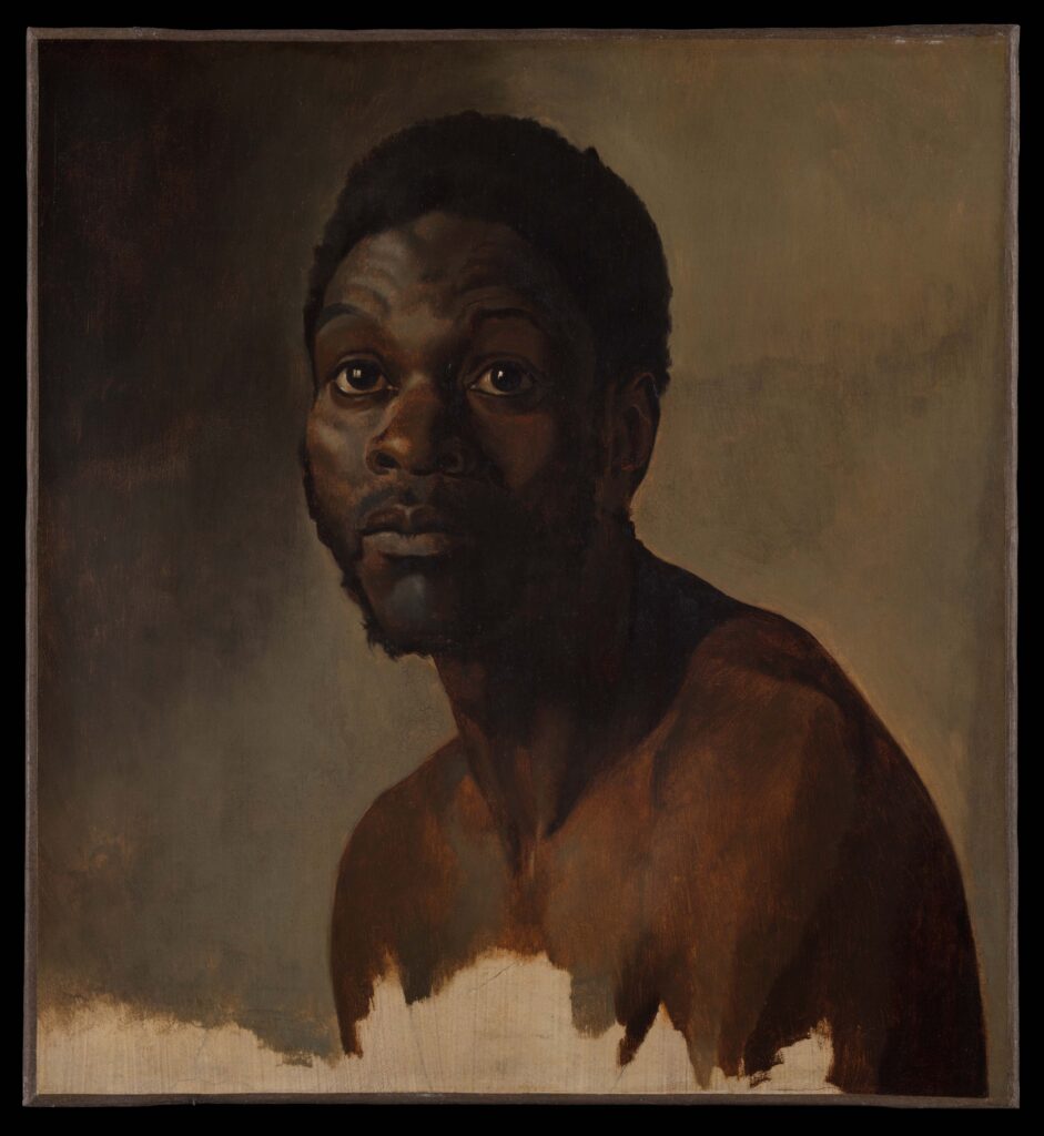 Bust-Length Study of a Man. Painting by François-Auguste Biard, 1848.