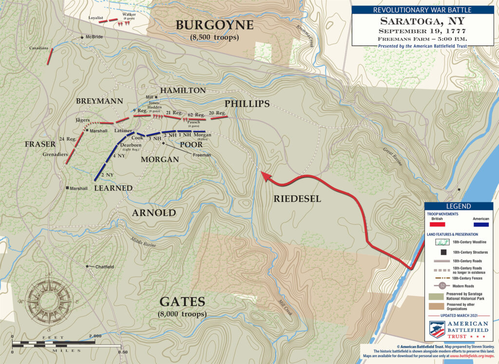 Map of Saratoga----Freemans-Farm----September-19-1777