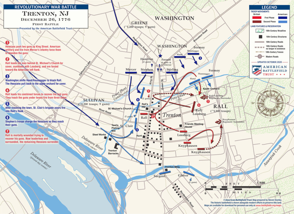 Map of Trenton----First-Battle----December-26-1776